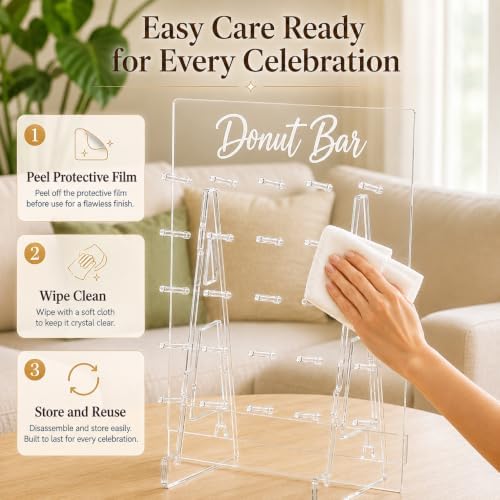 Acrylic Donut Wall Display Stand with Support Bar, 26 x 22 in