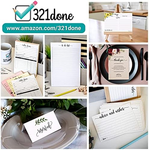 321Done Bride and Groom Advice Cards, 4x6, Set of 50, White