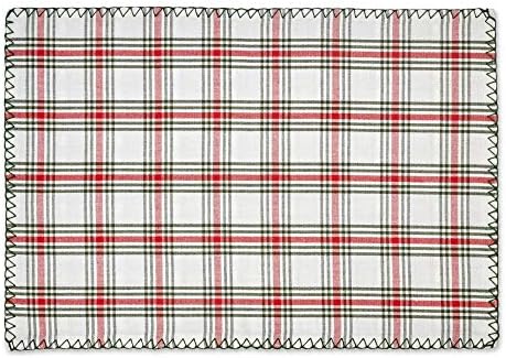 DII Jolly Christmas Tree Collection Holiday Table & Kitchen Décor, Reversible Placemat Set, 13x19, Christmas Red, 4 Piece
