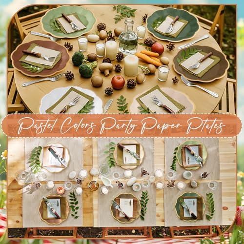 72 Pcs Woodland Paper Plates 9 Inch Disposable