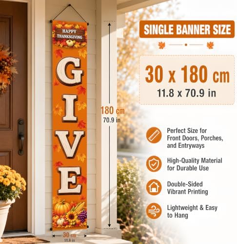 Thanksgiving Decorations - Thanksgiving Porch Banner for Fall Outdoor Decor