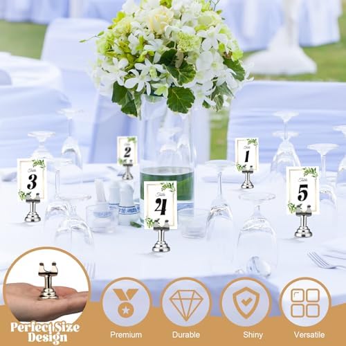 24 Pcs Silver Table Number Holder Metal 1.8 in Place Card Holder