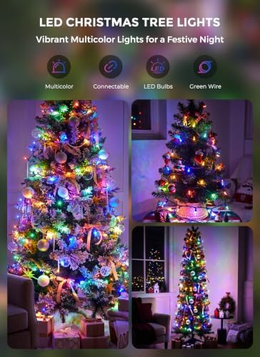 LED Christmas Lights Indoor Outdoor, 66FT 200 Count Mini String Lights