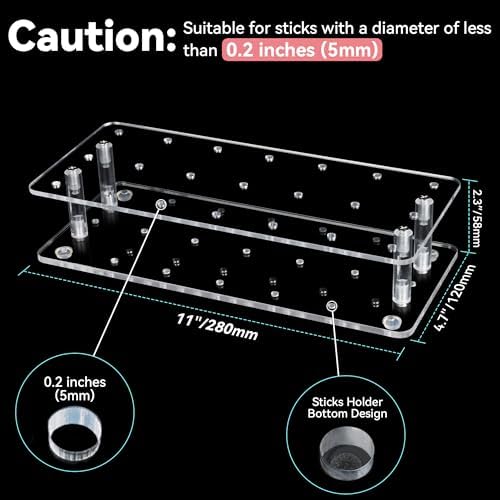 Goabroa Clear Cake Pop Stand, 21 Holes Acrylic Cakepops Display Stand