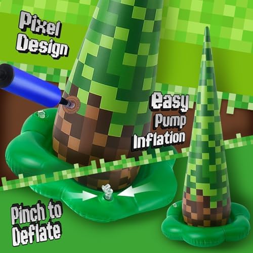 5 Pack Inflatable Pixel Ring Toss Game, Birthday Party Games for Kids