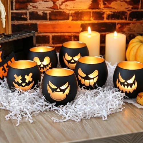 Jack O Lantern Votive Candle Holders for Indoor Outoddr Halloween Decor