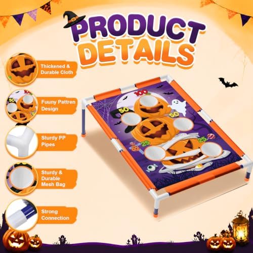 Viorawhite Bean Bag Toss Game for Kids, Portable Cornhole Set