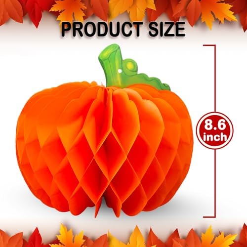 Fall Paper Pumpkins Honeycomb 8.6Inch