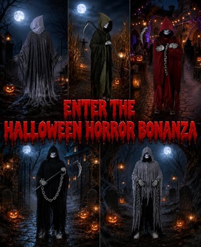 Grim Reaper Costume, Halloween Hooded Cloak, Scary Halloween Cosplay Costumes for Adult
