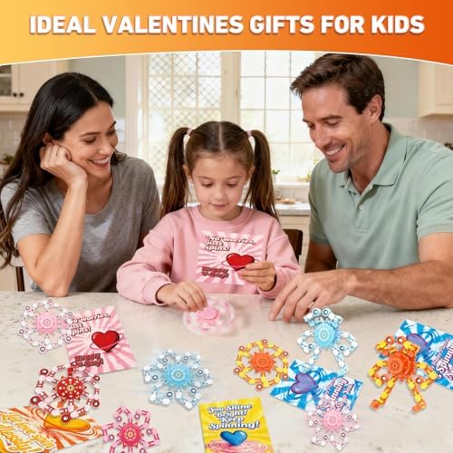24PCS Fidget Spinners,Funny Sensory Fidget Toys with Valentines Card