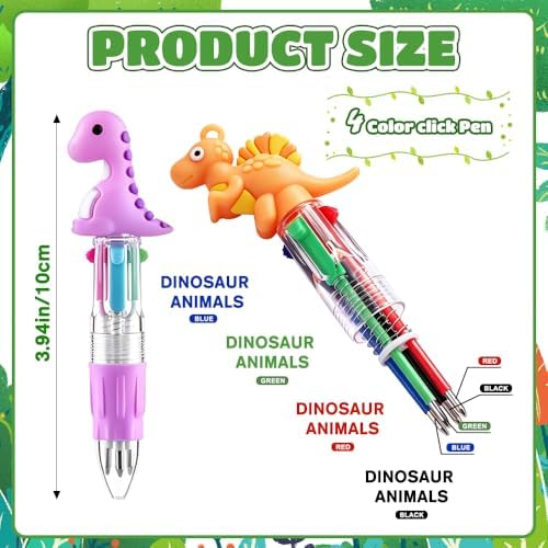 36pcs Mini Multicolor Dinosaur Pens in One for Party Favors Birthdays Gifts