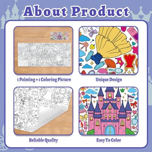 Princess Coloring Poster & Table Cover - 71" x 31.5"