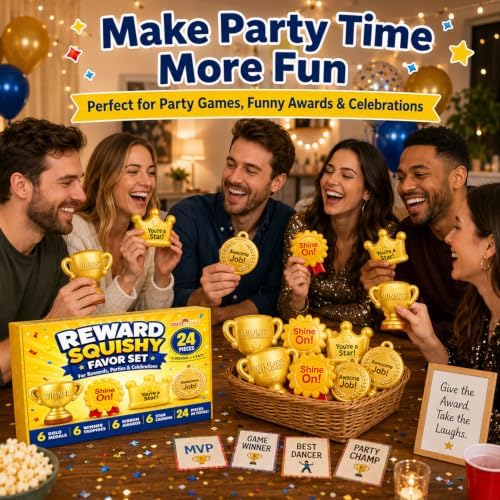 Kids Squishy Toys Bulk 24 Pack, Classroom Reward Prizes for Kids, Goodie Bag Stuffers , Party Favor Toys, Prize Box Fidgets, Carnival Game Prizes, Teacher Rewards for Students