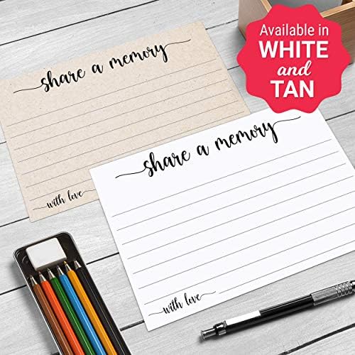 321Done Share a Memory Cards for Celebration of Life, 4x6, Set of 50, White
