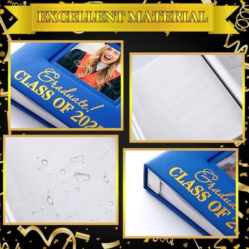 ReliThick Graduation Photo Album Holds 200 Pcs 4 x 6 Inch Photo 2026 Leather Album with Front Window Memory Scrapbook for Holiday Christmas Gift College High School Graduate Gift (Treasure)
