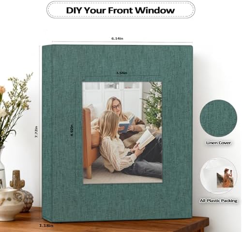 Popotop 2 Pack Photo Album 5x7 Pictures, Small Linen Slip-in Photo Albums Book for 80 Photos with 40 Pockets, Birthday Gifts for Women Mom Family Baby