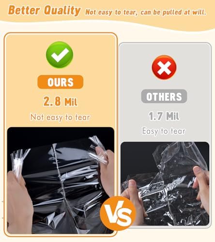 Yuiicaov 20PCS Cellophane Bags, 12x18 Inches Cellophane Wrap for Gift Large Clear Gift Party Favors Bags Clear Treat Plastic Packaging Bags for Cookie Candy Goodie (No Gusset)