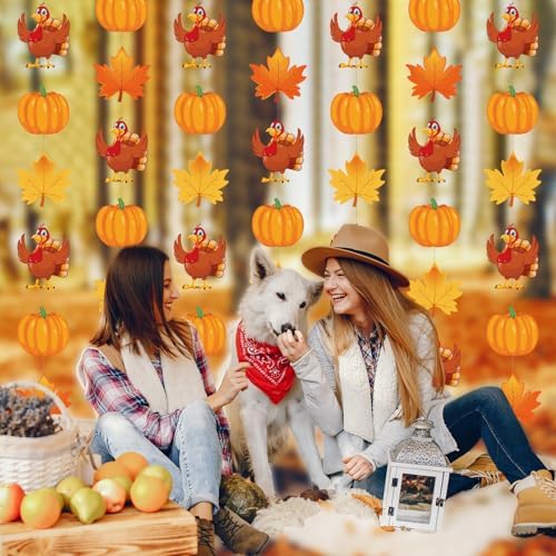 Xinnun Fall Thanksgiving Party Decorations Pumpkin Turkey Banner Garland