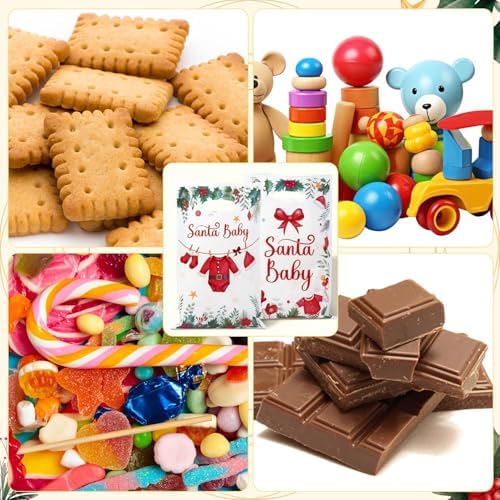 Haooryx Christmas Santa Baby Shower Party Favor Bags Gift Wrapping Decor