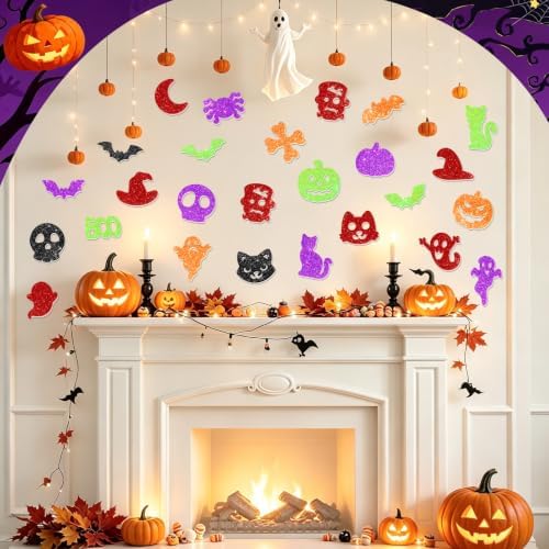 315Pcs Foam Stickers Glitter 3D Halloween Foam Pumpkin Sticker,Halloween