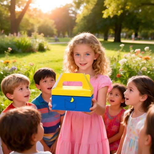 BGFMVS 12 Pack Yellow Blue Banana Pocket Party Favor Boxes Candy Treat Bags