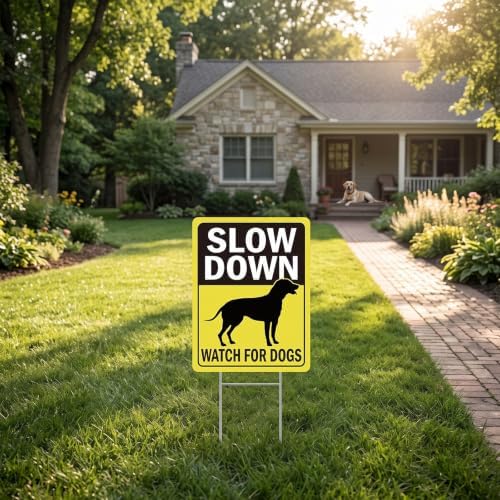 Rngmsi Slow Down Dogs At Play Yard Sign Set 3pc