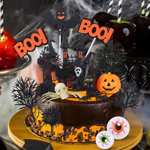 48 Pcs Halloween Cake Toppers Decorations Party Supplies