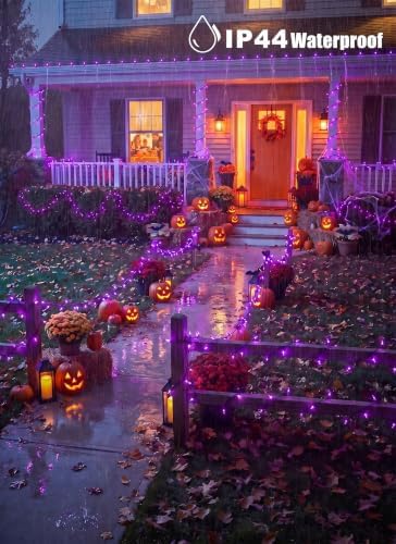 Purple LED Outdoor Halloween Lights, 39Ft 100 LED Halloween String Lights