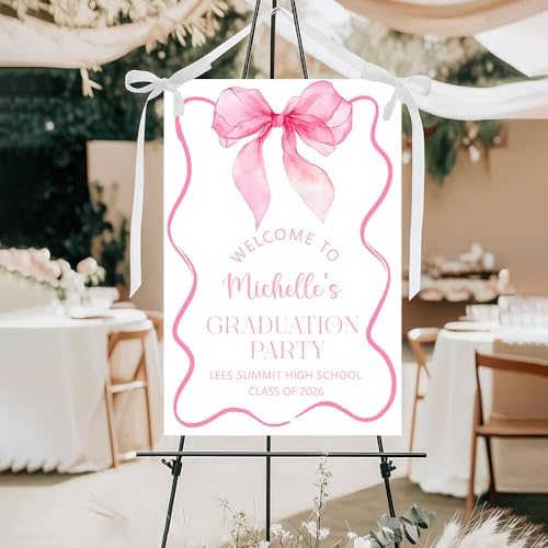 Personalized Pink Graduation 2026 Sign With Photo, Graduation Senior Sign 2026, Welcome Congrat Celebration Grad Sign, High School College Graduation 2026 Sign, Graduation Party Decorations