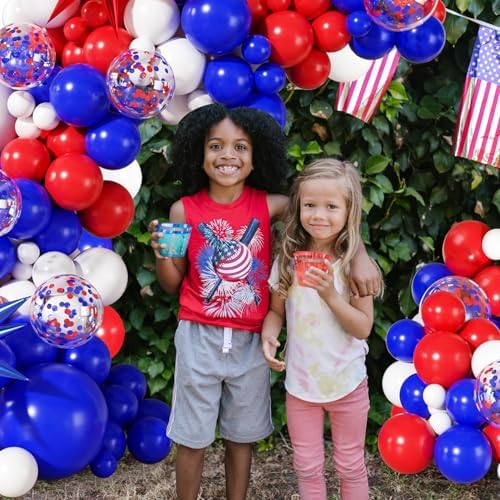 Red White Blue Balloon Arch Kit for Birthday Party Decorations