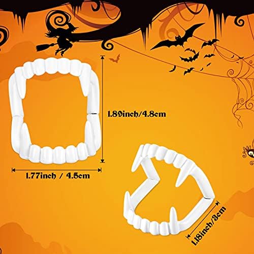 Set of 6 Halloween Napkin Ring Holder Buckle Vampire Fangs Teeth Napkin Rings Metal Alloy Napkin Rings Spooky Napkin Holder Ring Serviette Ring Holders for Halloween Party Dinner Table Decor (White)