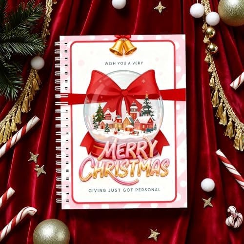 Merry Christmas Gift Card Holder Book - DIY Spiral-Bound with Surprises, College Survival & Graduation Gift, Greeting Card Keeper for Holidays （S17）