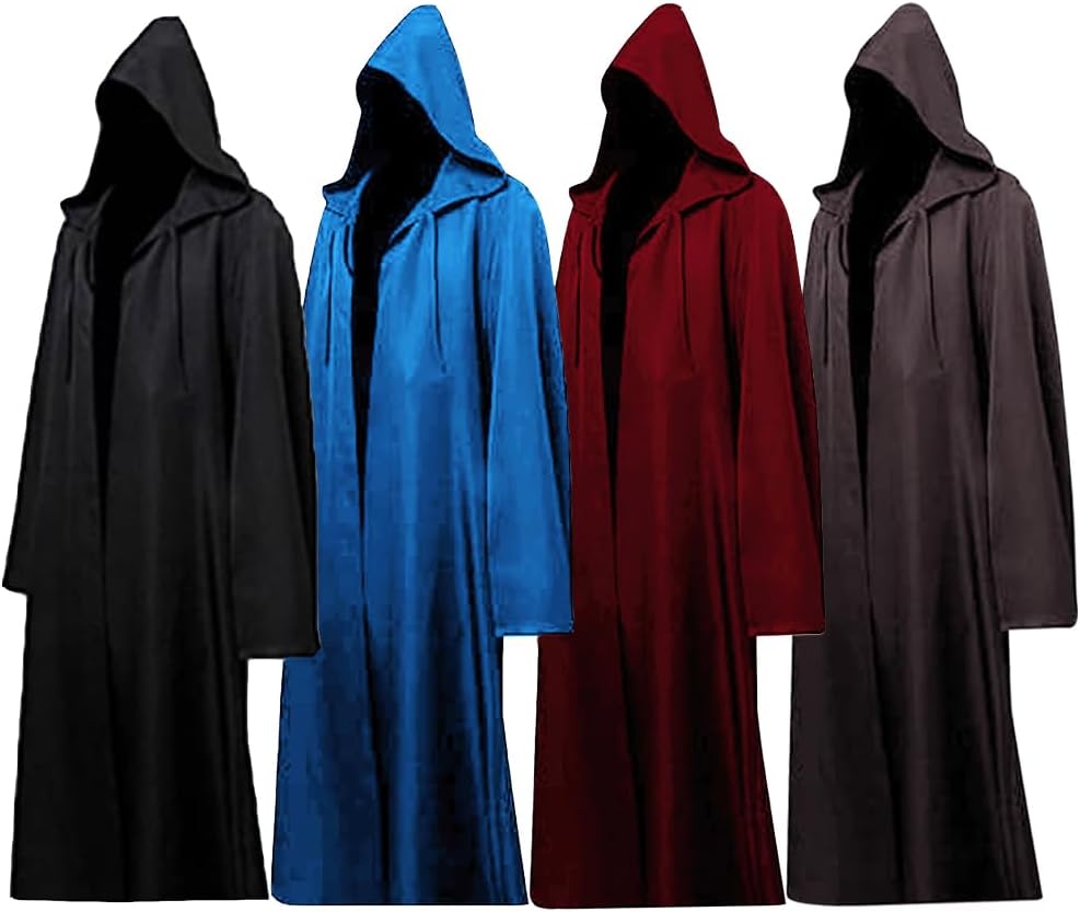 Tunic Hooded Robe Adult Wizard Robes Monk Priest Cloak Halloween Cosplay
