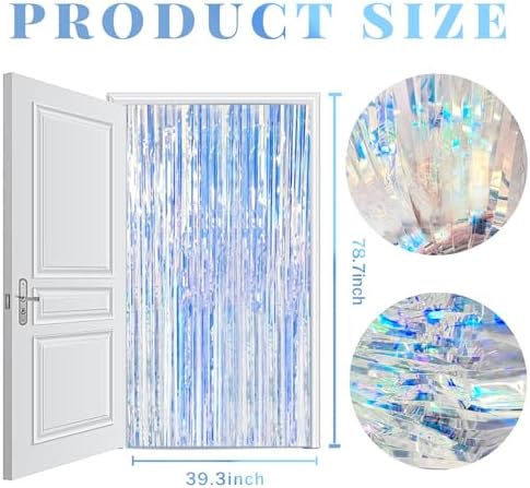5 Pack Iridescent Backdrop Party Decorations Tinsel Curtain Party Backdrop Foil Fringe Birthday Decorations Photo Booth Streamer Backdrop Pink Theme Bachelorette Graduation Party Decorations