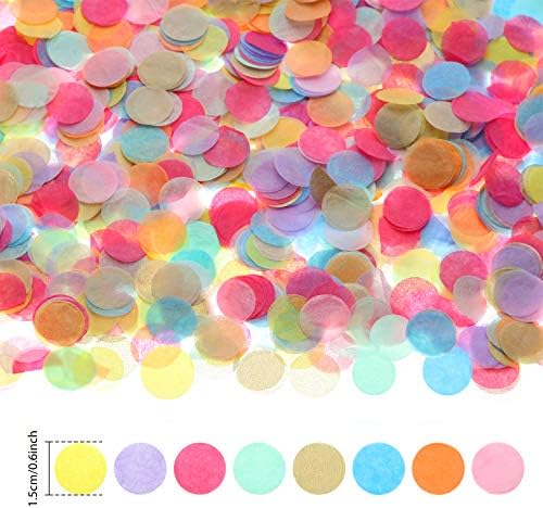 TecUnite Colorful Confetti Tissue Table Confetti, 1.5 cm
