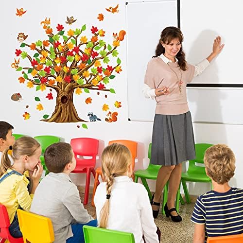 Gersoniel 90 Pcs Classroom Tree Bulletin Board Decor, Fall Animal Style