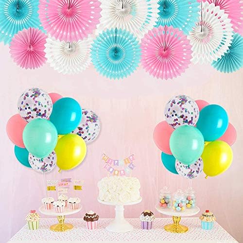 BEISHIDA Honeycomb Round Paper Fans Blue Pink Hanging Party Decoration