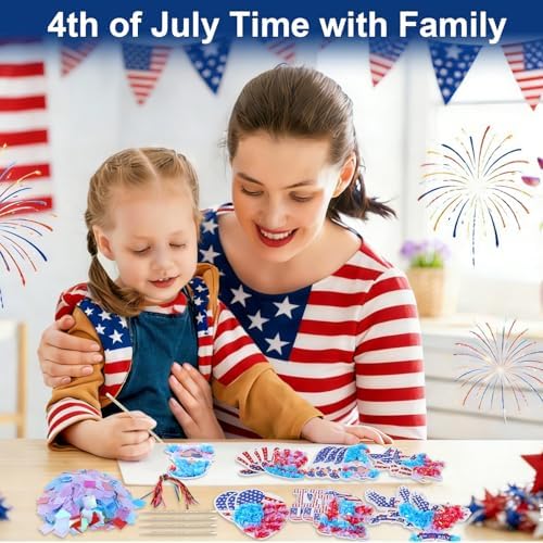 Fennoral 24 Pack 4th of July Craft Kit for Kids