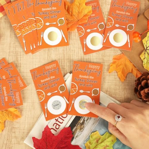 Thanksgiving Scratch Off Cards, Find The Turkey to Win, Fun Thanksgiving Games for Family Party, Family Activities, Friendsgiving, Fall Holiday Games
