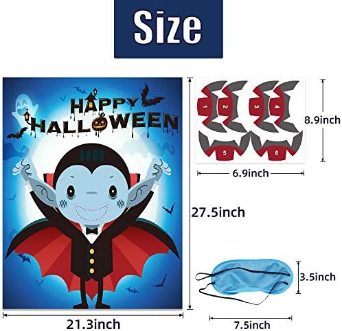 Halloween Games for Kids, Pin The Mouth on Vampire, Pin the Tail Games