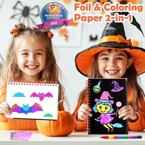 FUNNYB&G Halloween Foil Art Craft Kit for Kids, Halloween Toy Gift for Kids