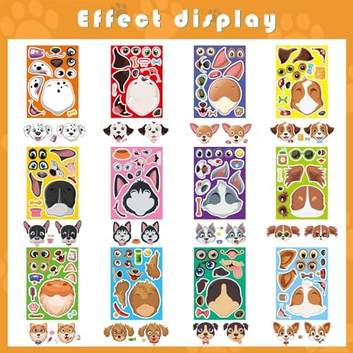 Make a Face Stickers, Make Your Own Dog Stickers for Kids, Animal Sticker