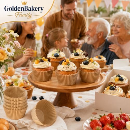 Mini Muffin Liners,500 pcs Natural Mini Cupcake Liners for Baking