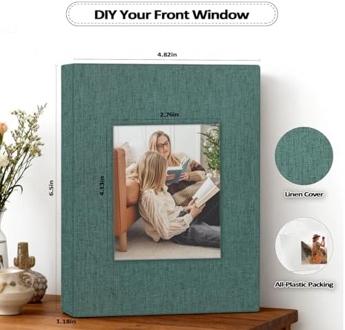 Popotop 2 Pack Photo Album 4x6 Pictures, Small Linen Slip-in Photo Albums Book for 80 Photos with 40 Pockets, Birthday Gifts for Women Mom Family Baby