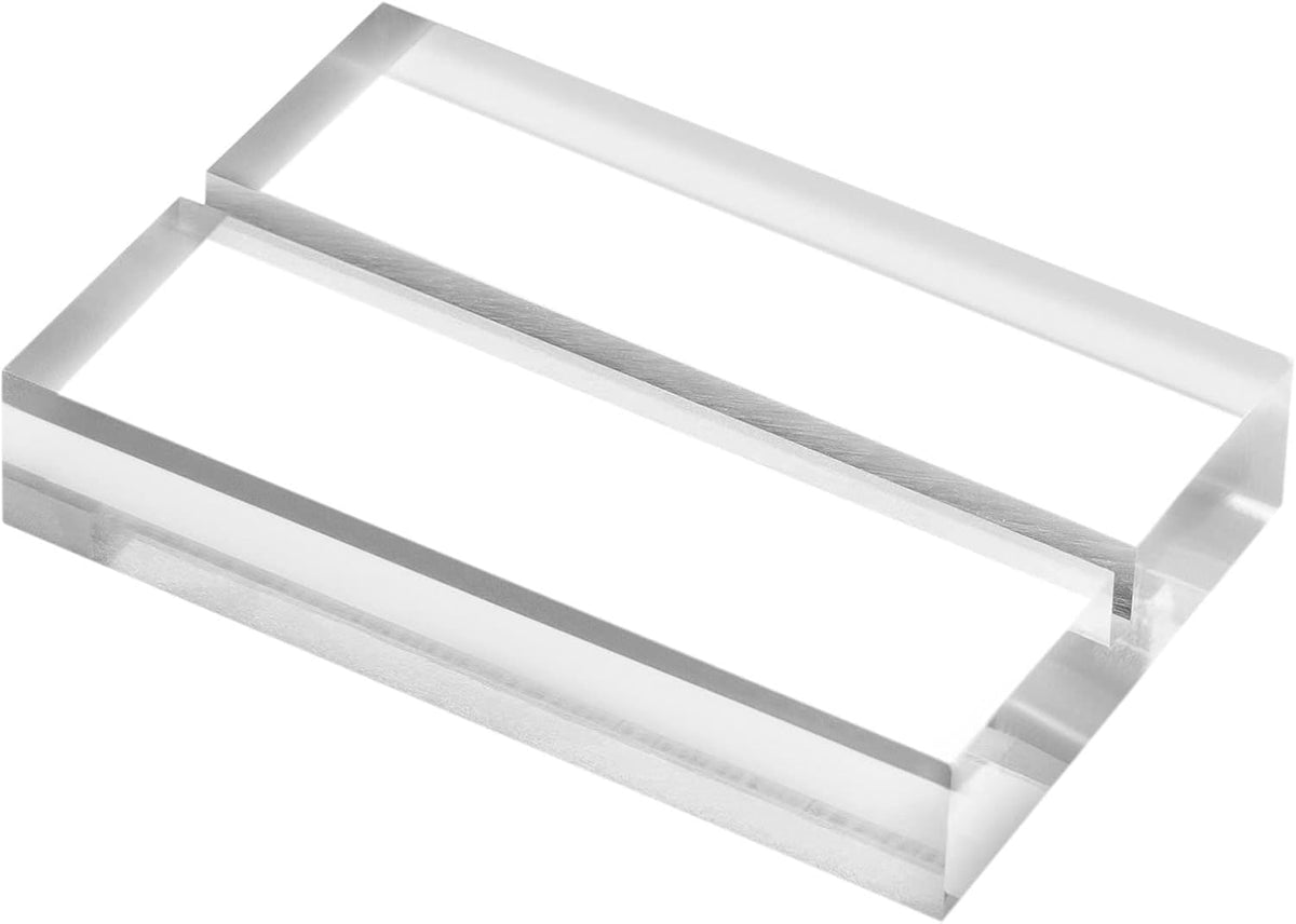 3" Clear Acrylic Sign Holder Stand - 10 Pack for Wedding Table Number Signs, Card Holder, Clear Base for 5x7 Inch Sheet Table Signs