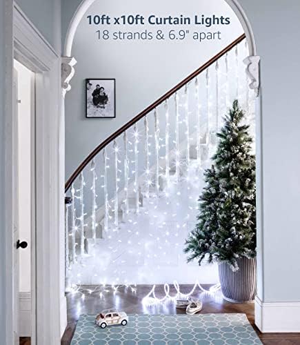 Lepro Lighting Ever 306 LED Curtain Lights Cool White, Hanging Fairy Lights