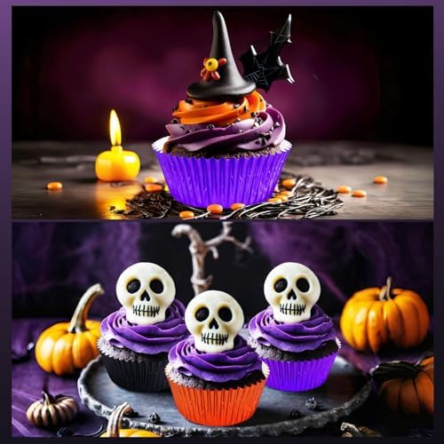 SANNIX 450Pcs Halloween Foil Cupcake Liners Muffin Liners Baking Cups