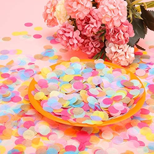 TecUnite Colorful Confetti Tissue Table Confetti, 1.5 cm