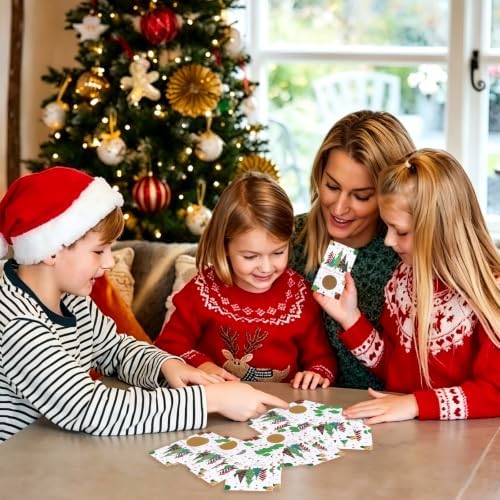 Christmas Scratch Off Cards, Fun Holiday Scratch Off Cards for Party, Christmas Lottery Tickets for Family Activities, Raffle Prize Card
