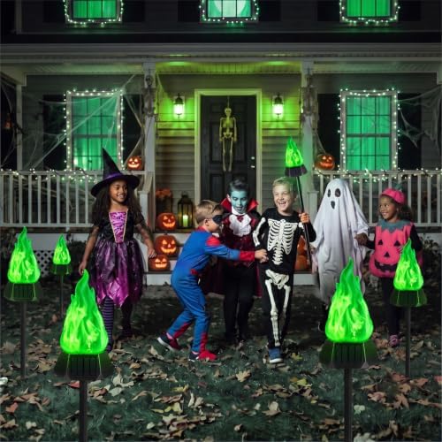 Toodour Solar Halloween Lights Outdoor, 4 Pack Solar Torch Light Waterproof